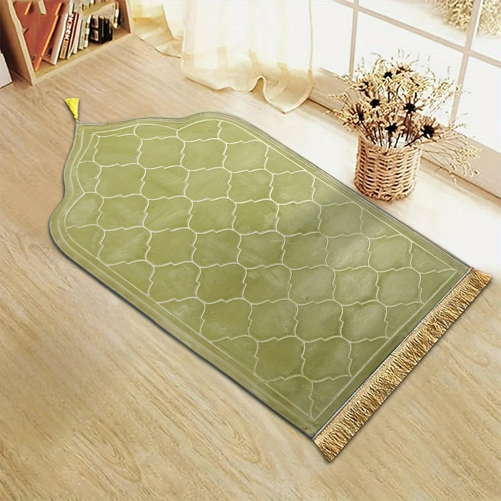 Thickened Printed Prayer Mat Plush With Tassel Flannel