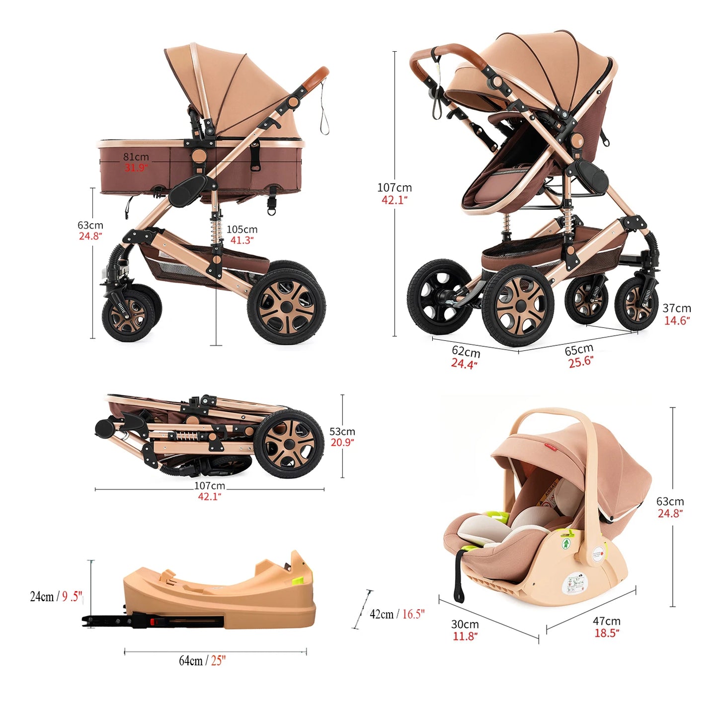 Baby Travel Stroller Combo