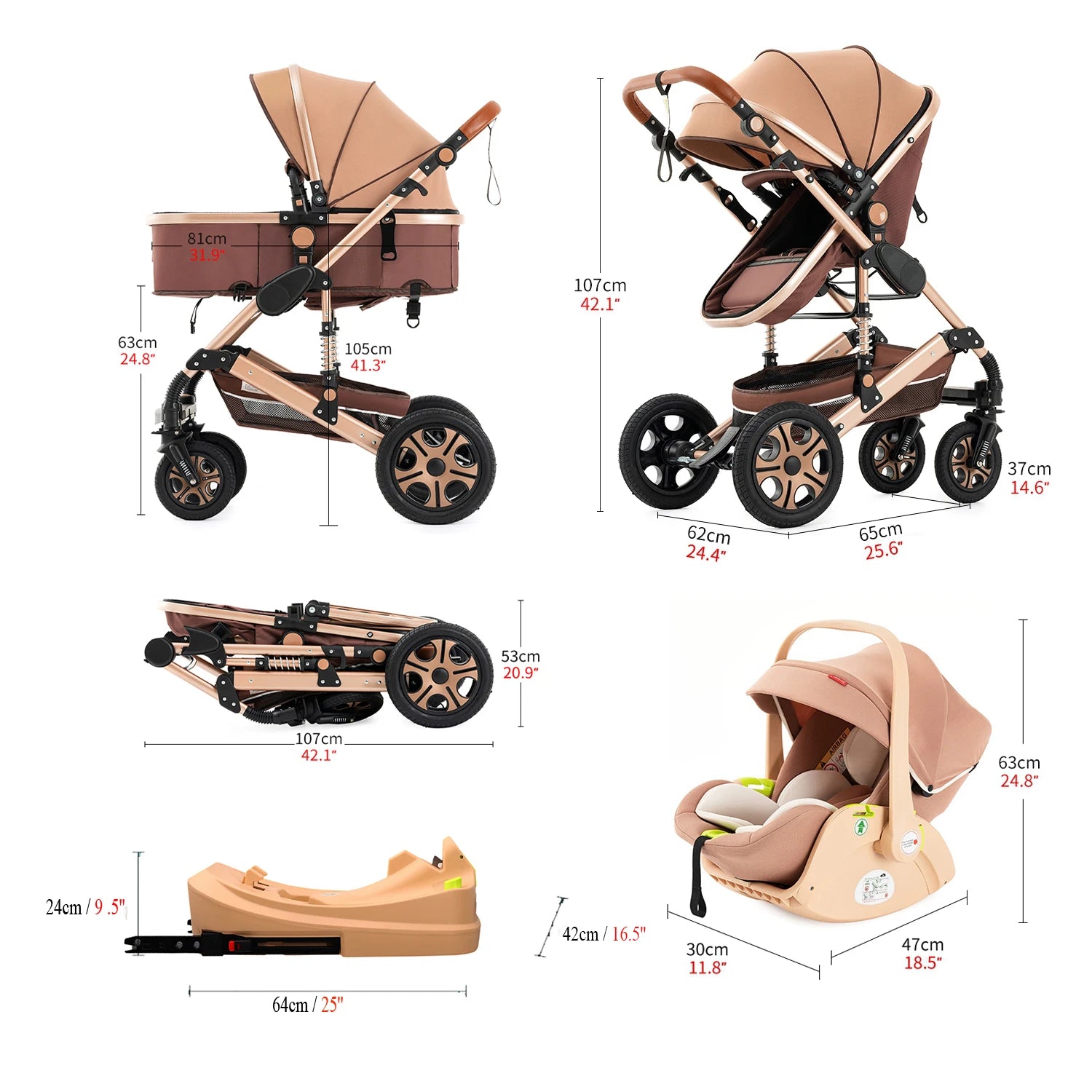 Baby Travel Stroller Combo