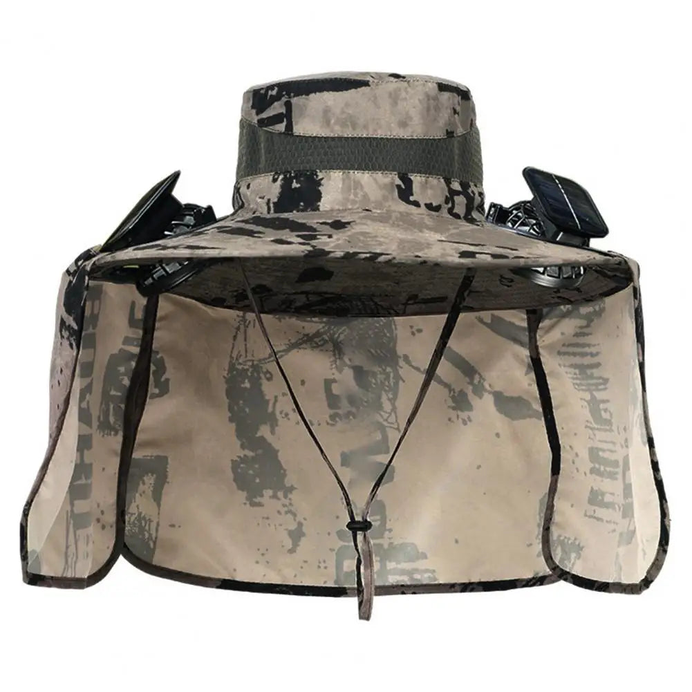 Hat With Dual Powered Solar Fan