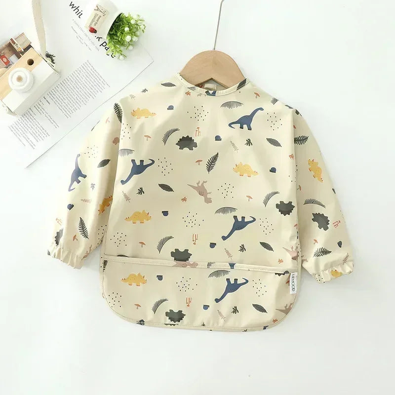 Adjustable Baby Soft Waterproof Bib Long Sleeves