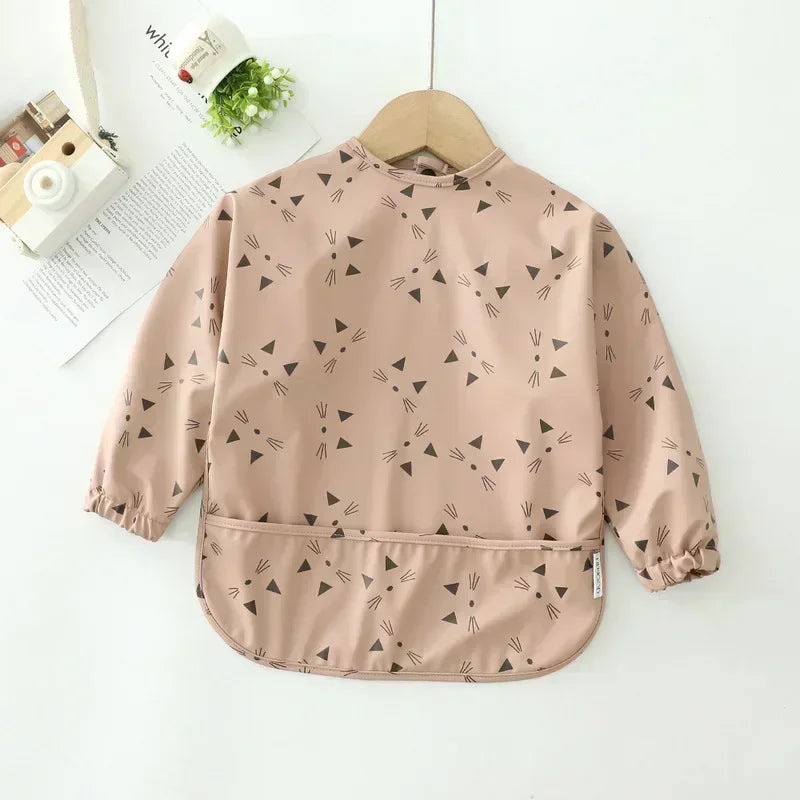 Adjustable Baby Soft Waterproof Bib Long Sleeves