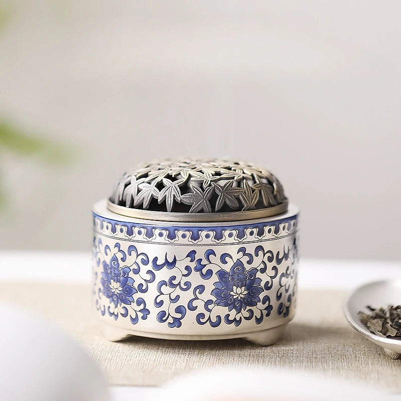 Silver-plated Ceramic Incense Burner