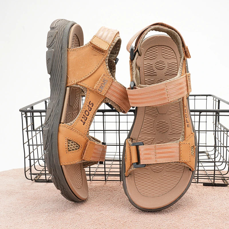 New Summer Lightweight Men Leather Roman Sandals