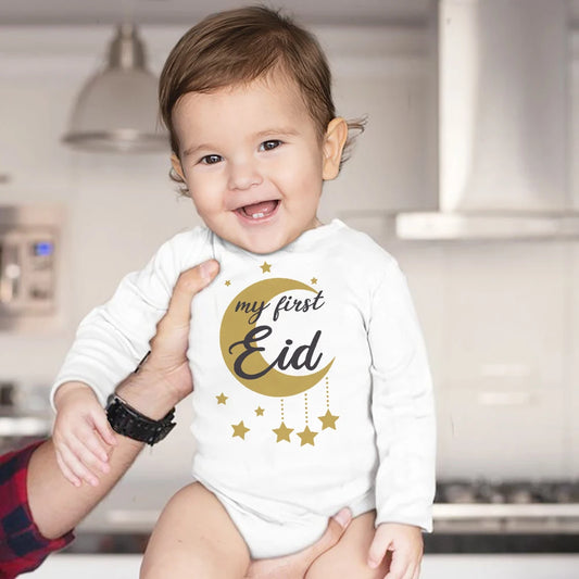 My First Eid Moon Star baby bodysuit Romper