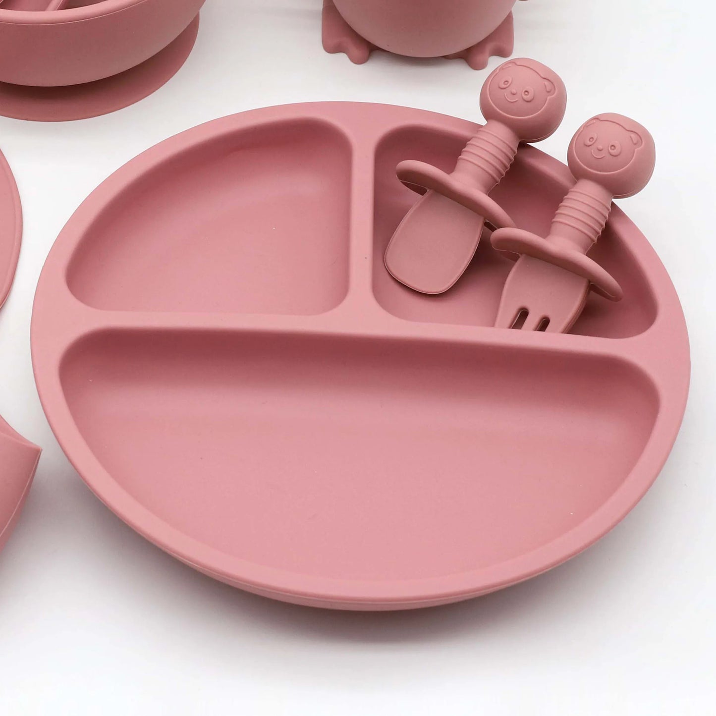 Baby Non-Toxic 8 pcs set food grade silicone tableware