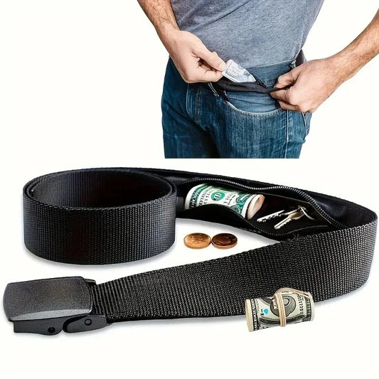 Men's secure anti-theft belt wallet