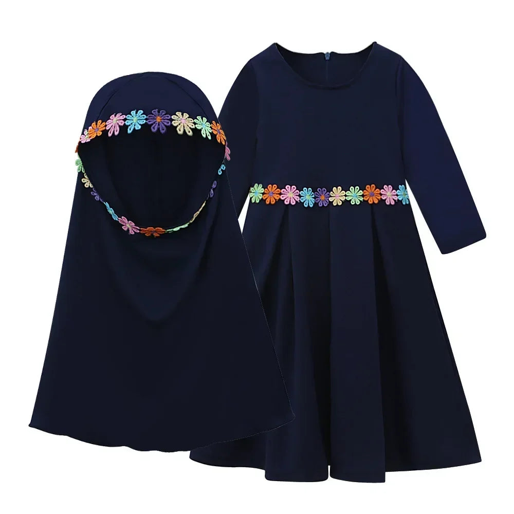 Girls Hijab Abaya 2 Piece Eid Sets