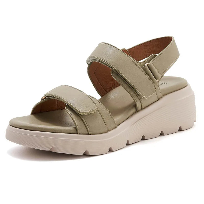Women's Leather Summer Heel Sandals Casual