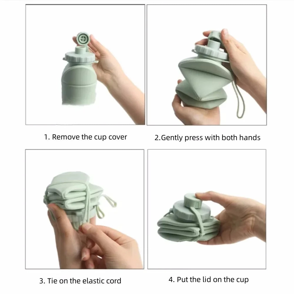 600ml Silicone Folding Bottle Adult Portable Reusable. Hajj
