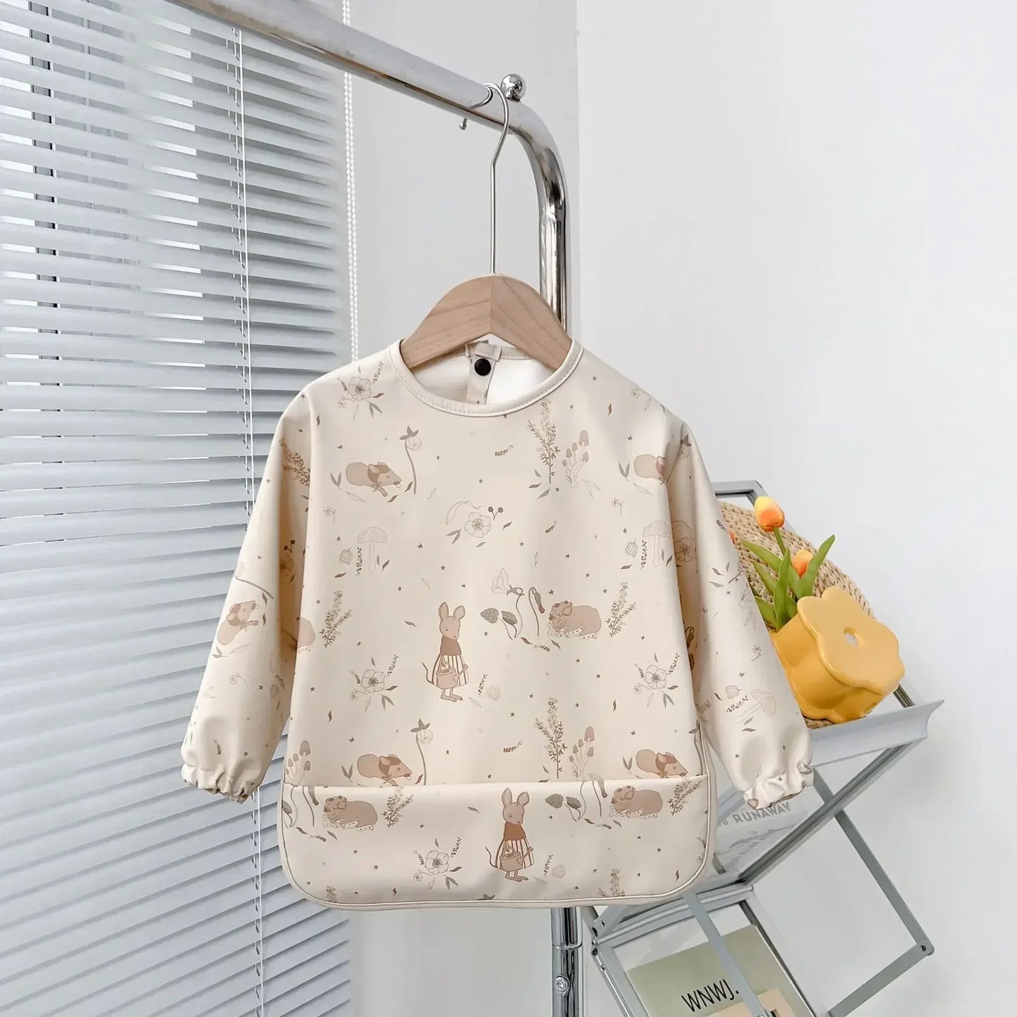 Adjustable Baby Soft Waterproof Bib Long Sleeves