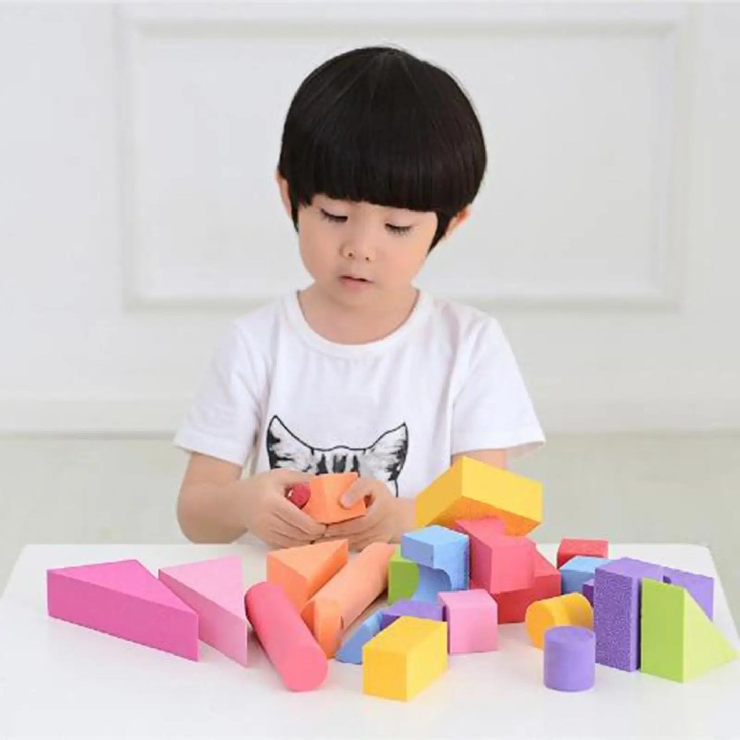 25 Pieces of 3.5cm Thick Soft Foam Building Blocks Stackable