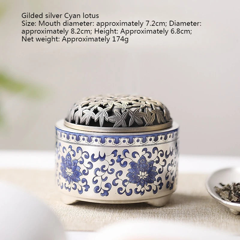 Silver-plated Ceramic Incense Burner