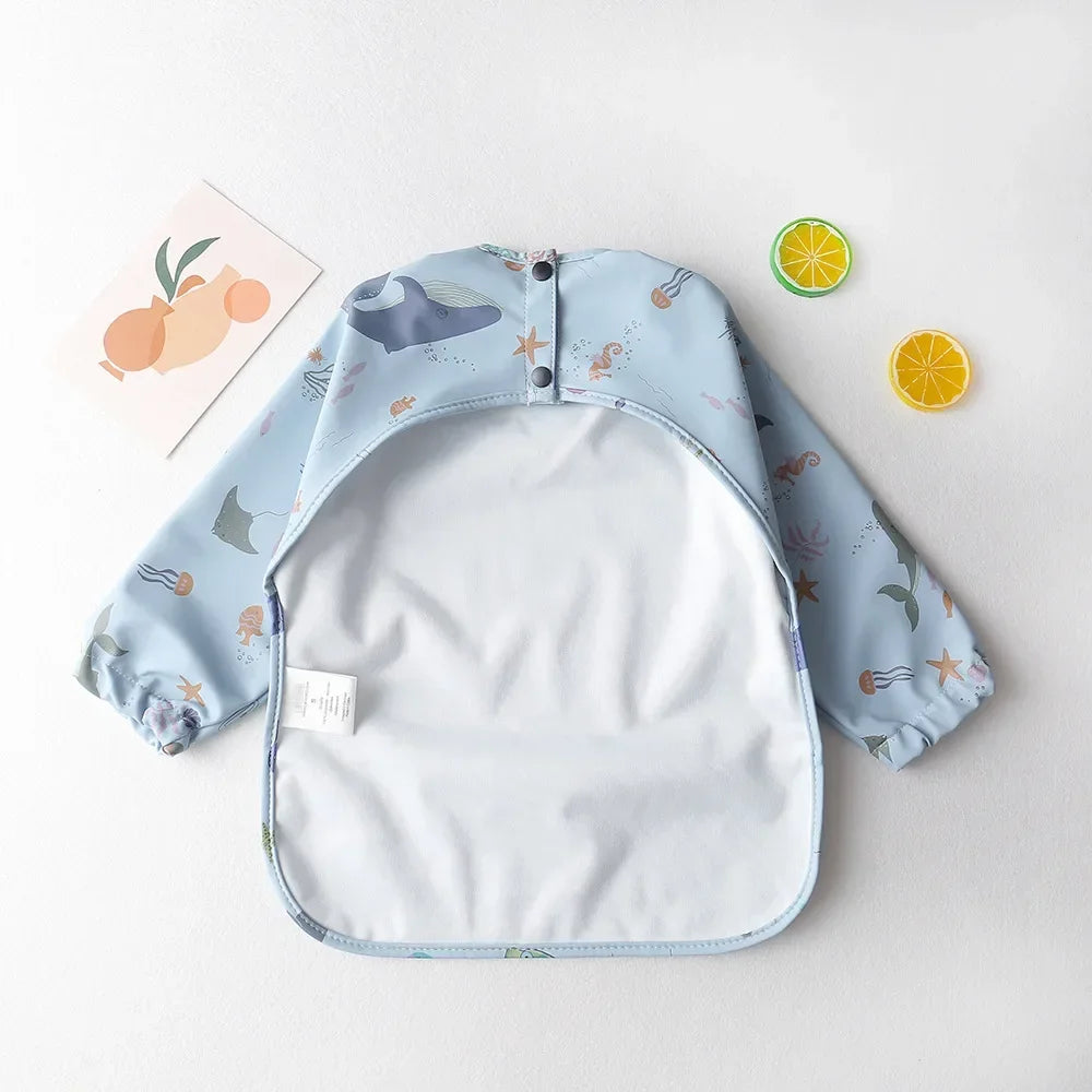 Adjustable Baby Soft Waterproof Bib Long Sleeves
