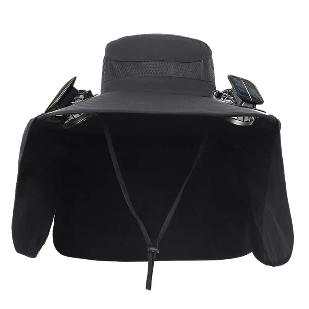 Hat With Dual Powered Solar Fan