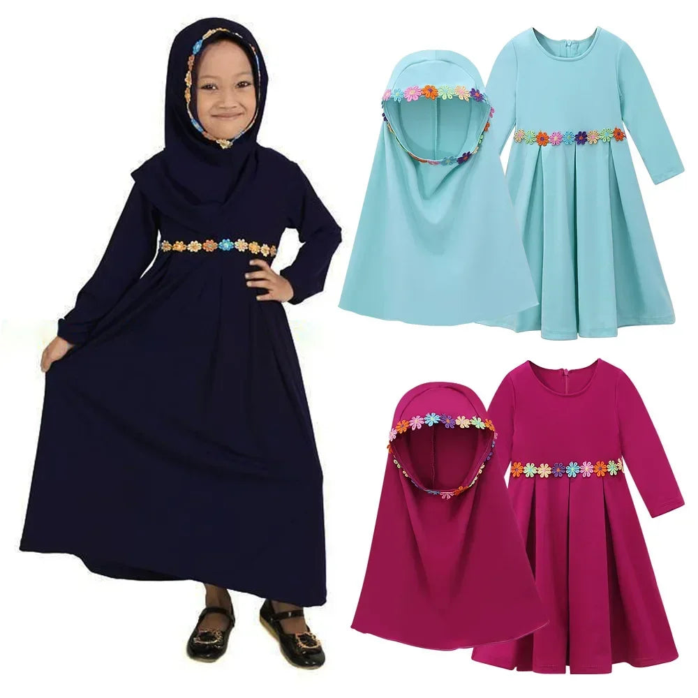 Girls Hijab Abaya 2 Piece Eid Sets