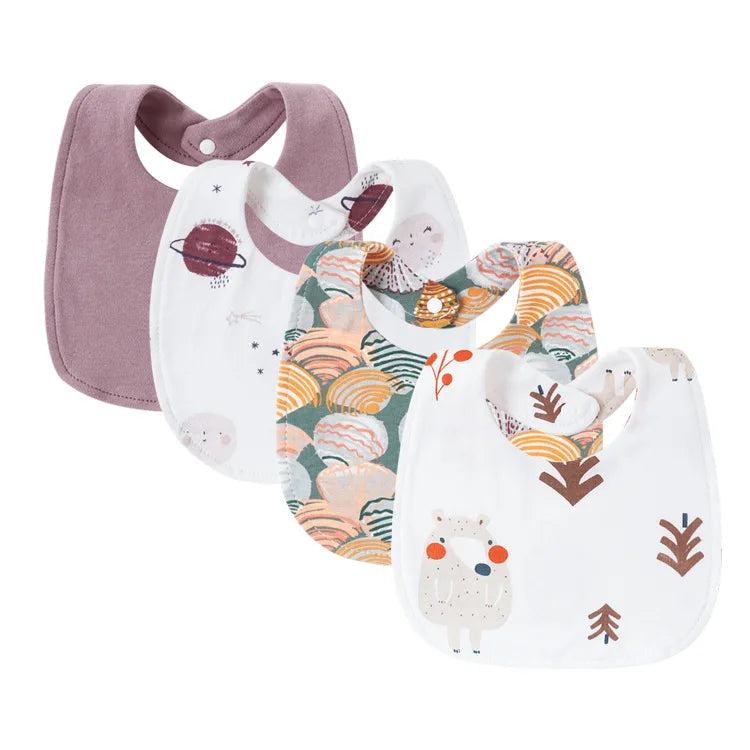 4Pcs Cartoon Baby Bib
