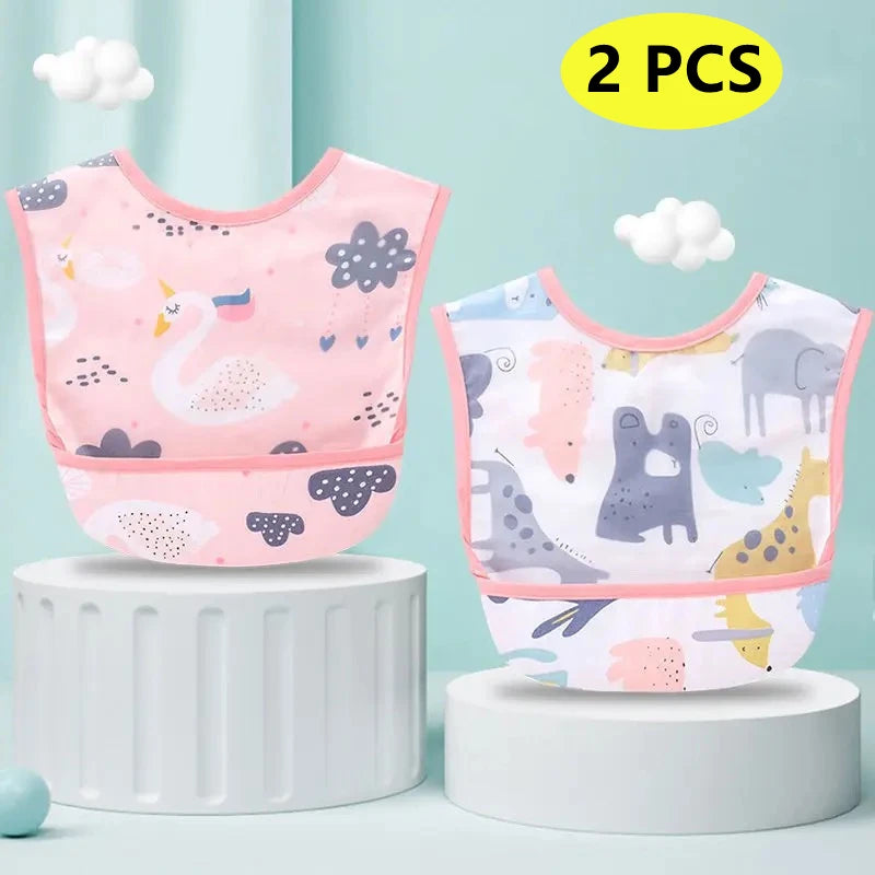 Baby & Toddler Waterproof Feeding Bib Apron  (long sleeves)