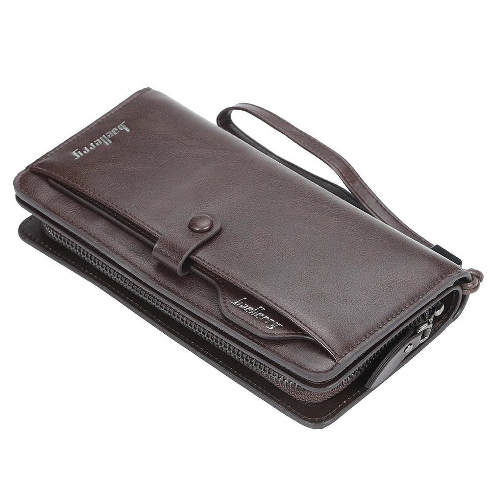Baellerry Anti-Theft Long Wallet for Men PU Leather Business Style