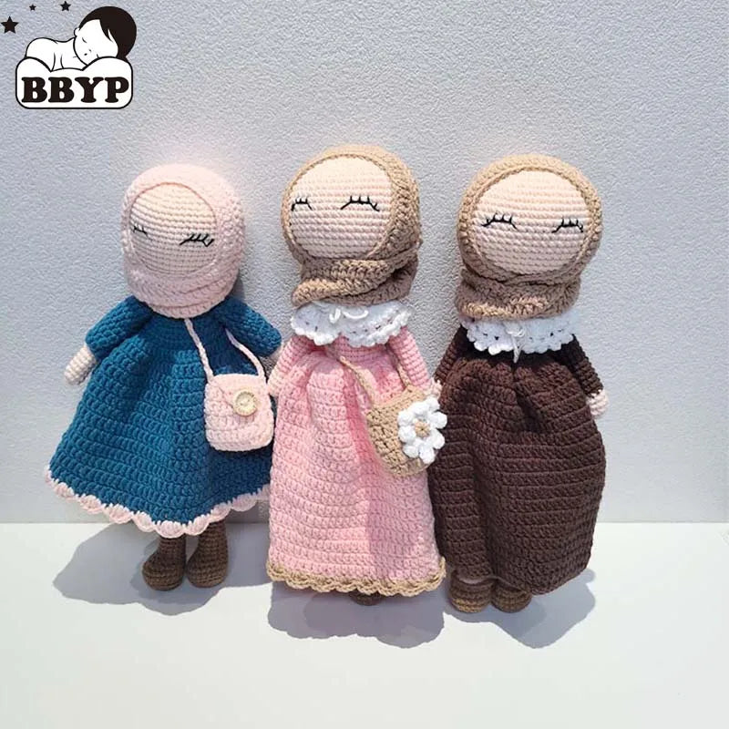 Knitted Islamic Toys Crochet Dolls (gifts) with Hijab for our baby Girls