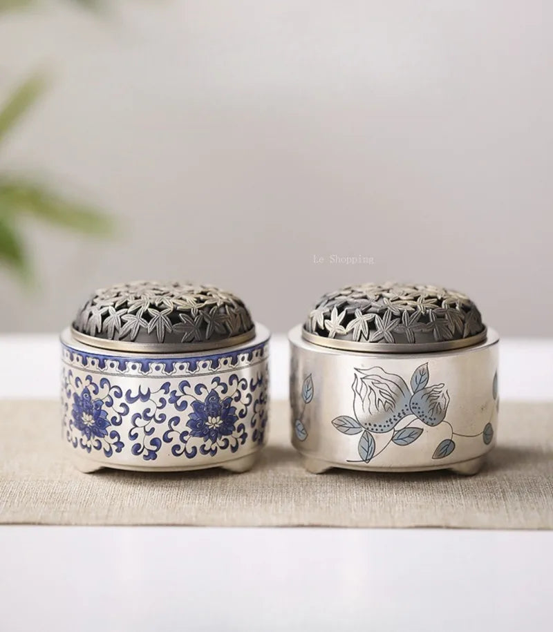 Silver-plated Ceramic Incense Burner