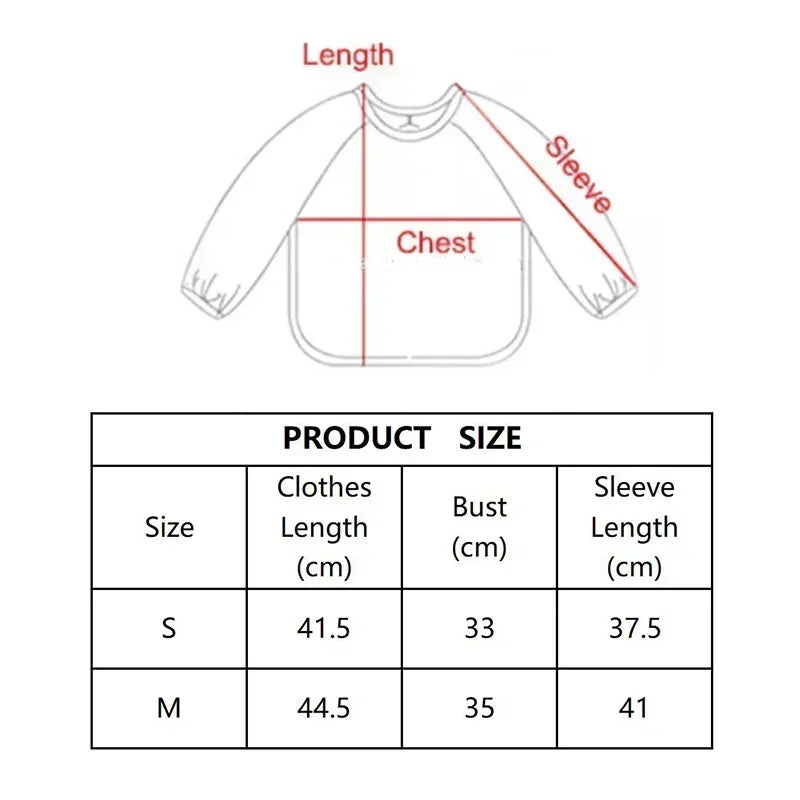Adjustable Baby Soft Waterproof Bib Long Sleeves