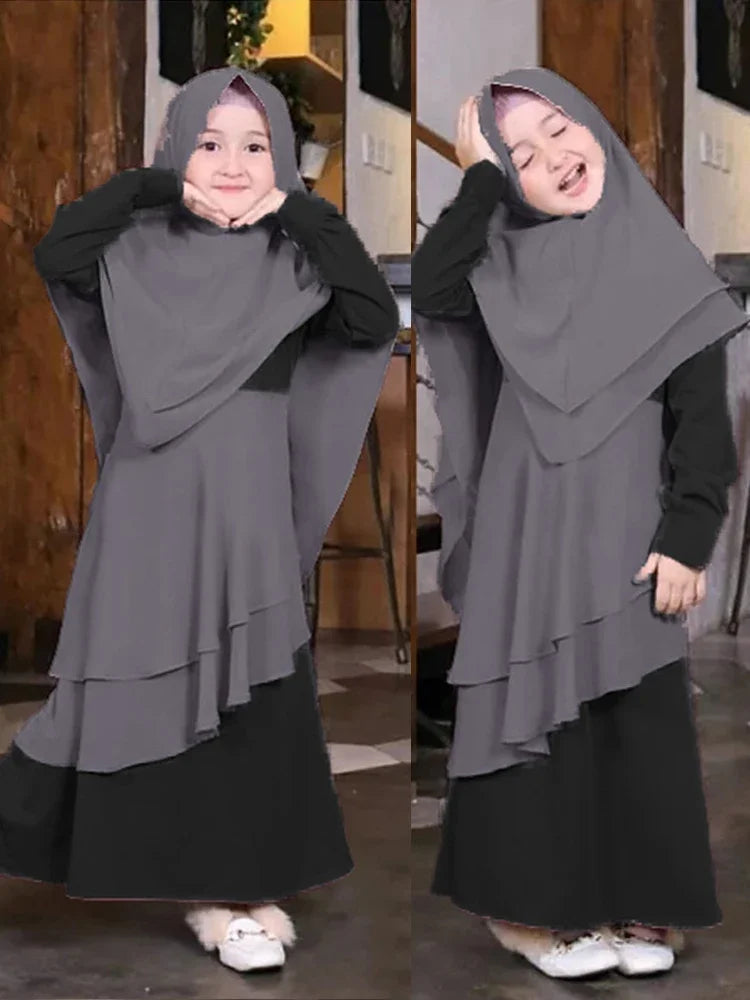 2Pcs Abaya Sets for Girls