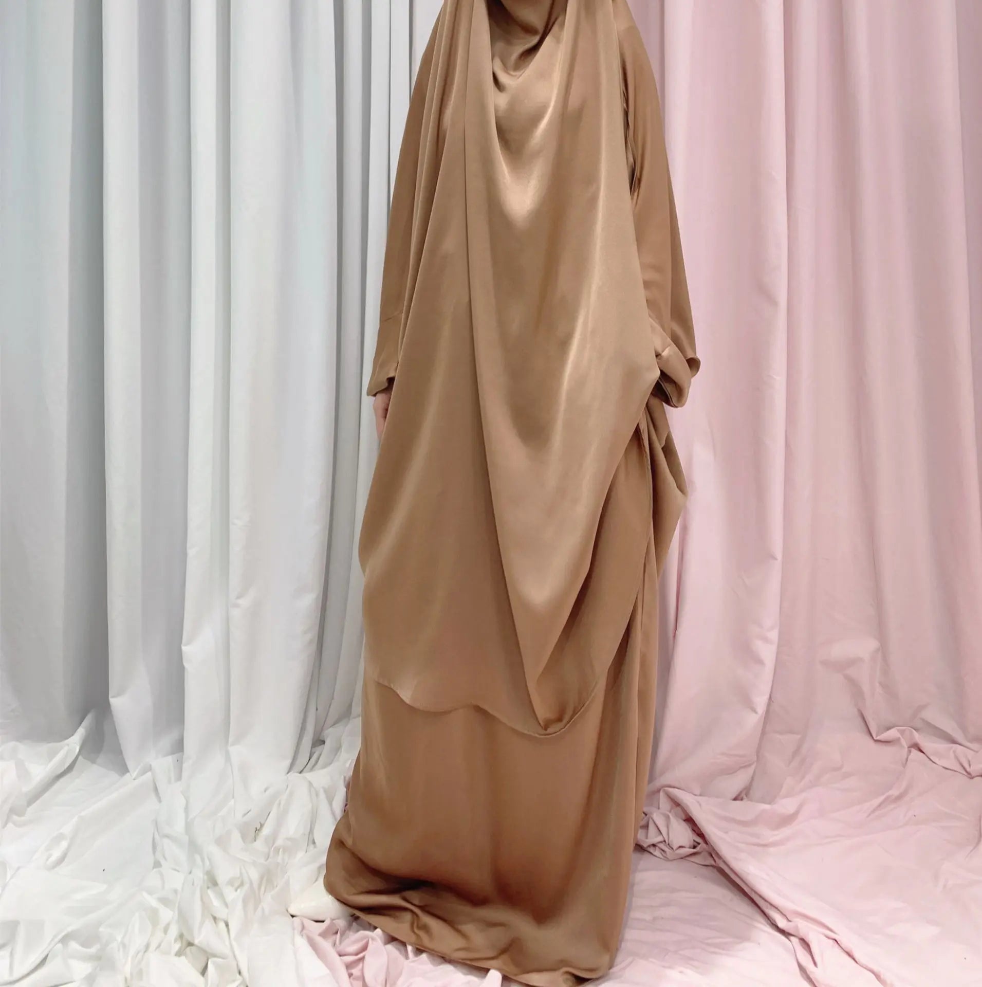 Two Piece Set Prayer Garment Dress for Muslim Mommy &  Girls