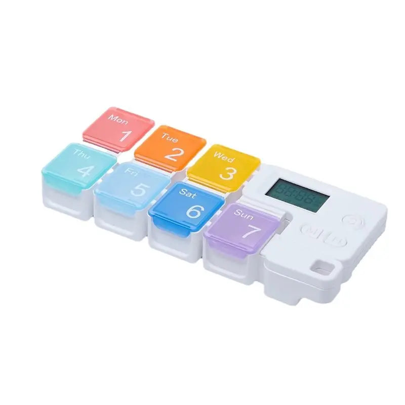 Weekly Pill Organizer with Daily Alarm Reminder.