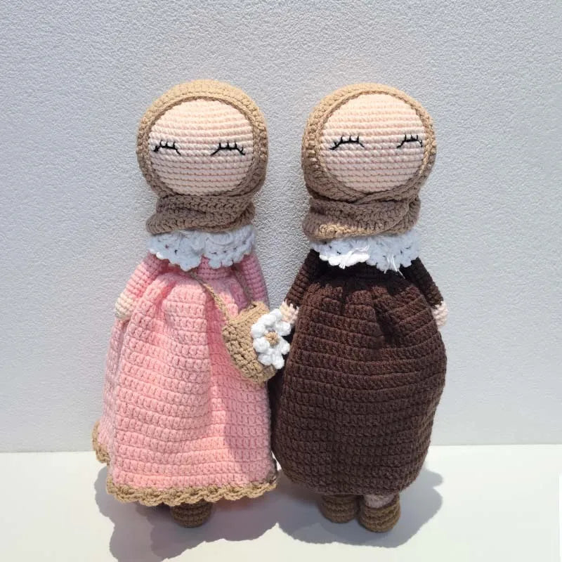 Knitted Islamic Toys Crochet Dolls (gifts) with Hijab for our baby Girls