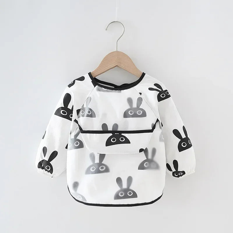 Adjustable Baby Soft Waterproof Bib Long Sleeves