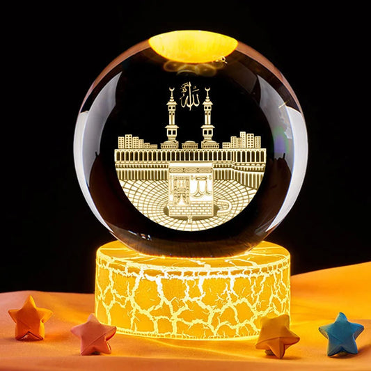 Glowing Mecca Kaaba Crystal Ball 3D