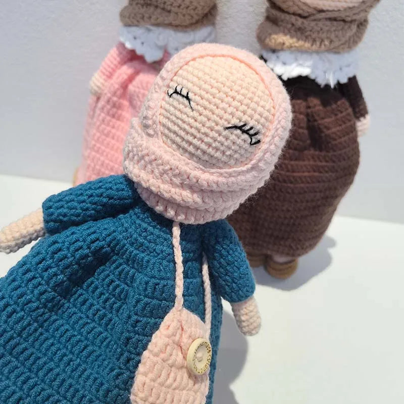 Knitted Islamic Toys Crochet Dolls (gifts) with Hijab for our baby Girls