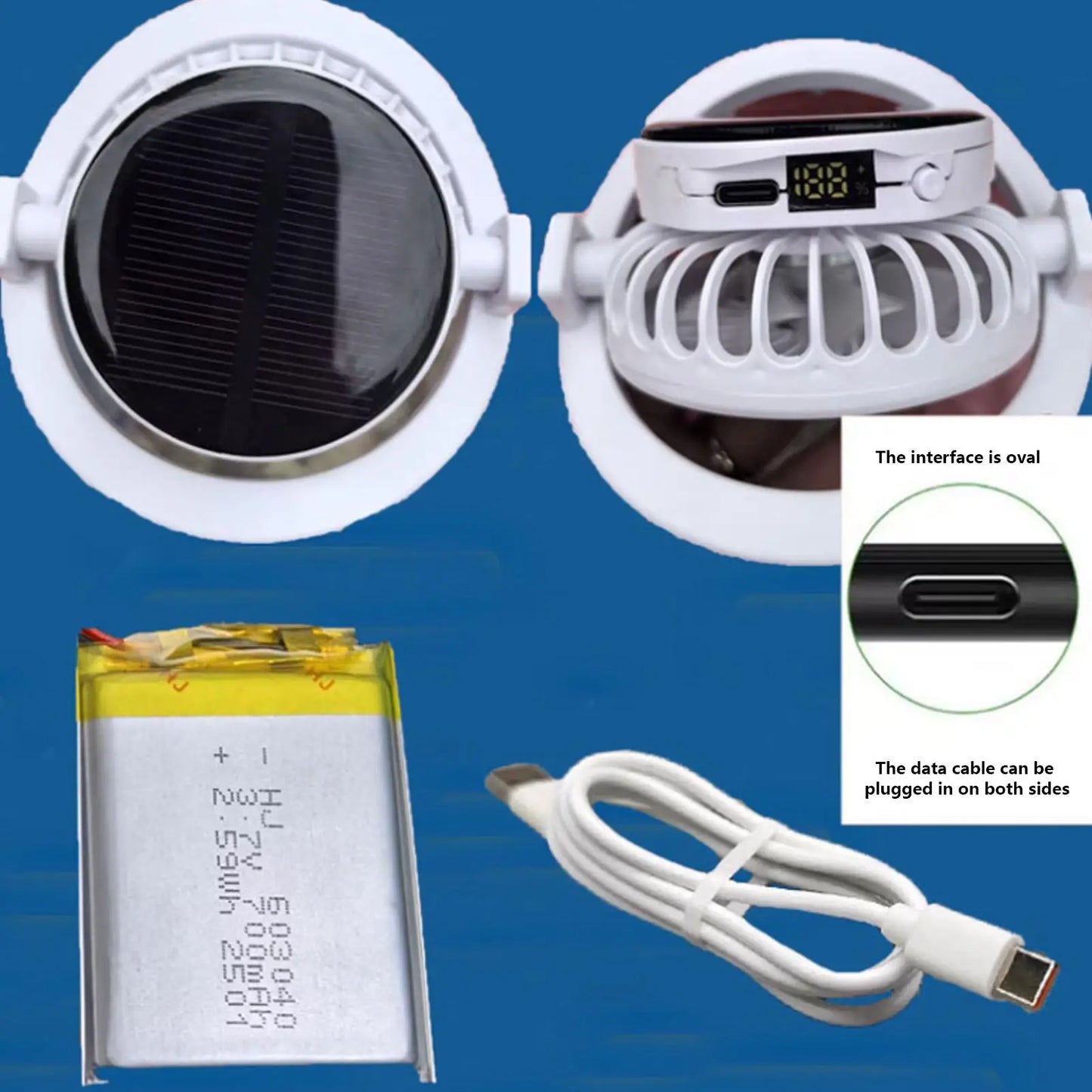 Men & Women Fan  rechargeable solar Fan