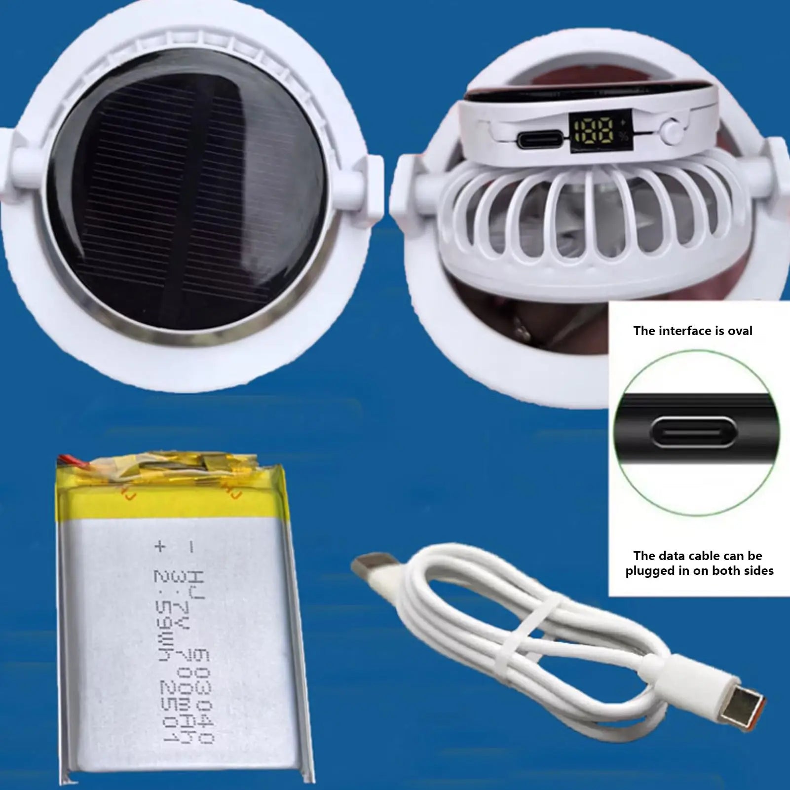 Men & Women Fan  rechargeable solar Fan