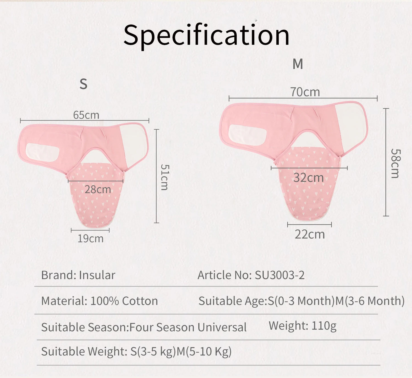 INSULAR Baby Cotton Swaddling Cloth.