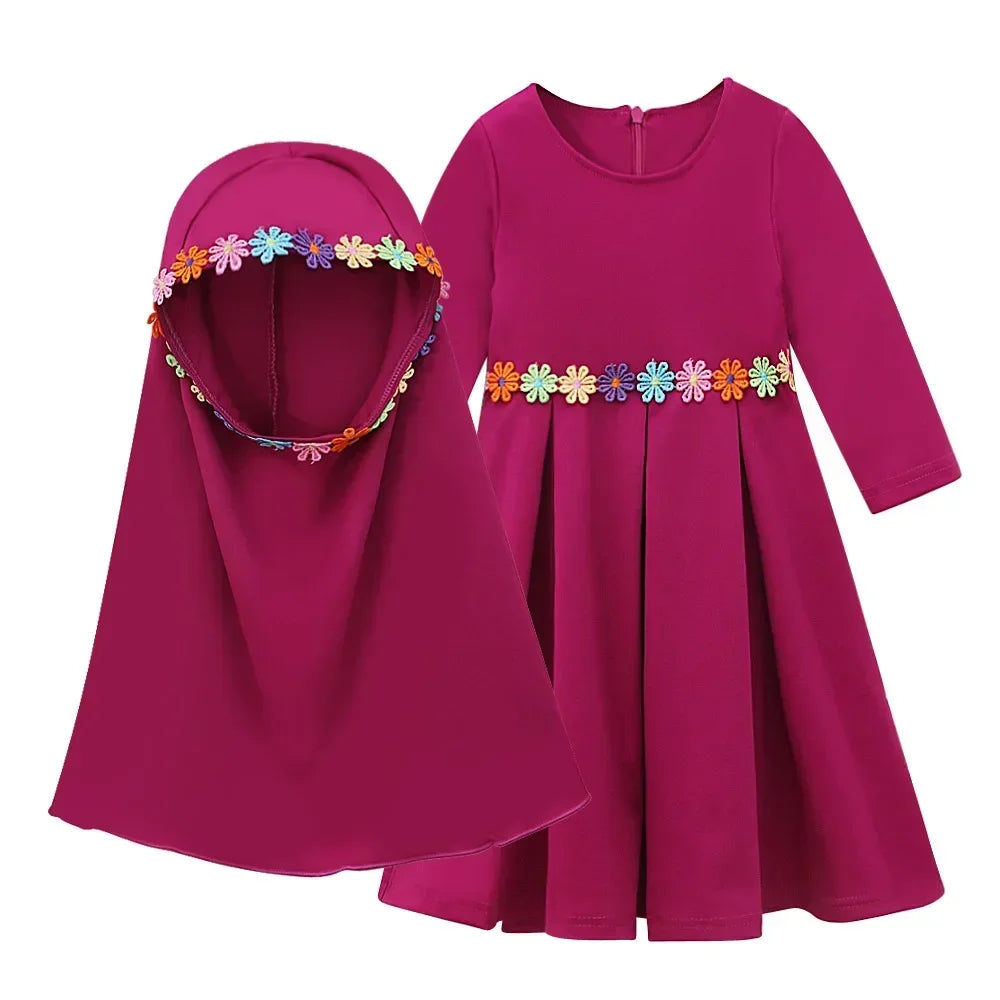 Girls Hijab Abaya 2 Piece Eid Sets