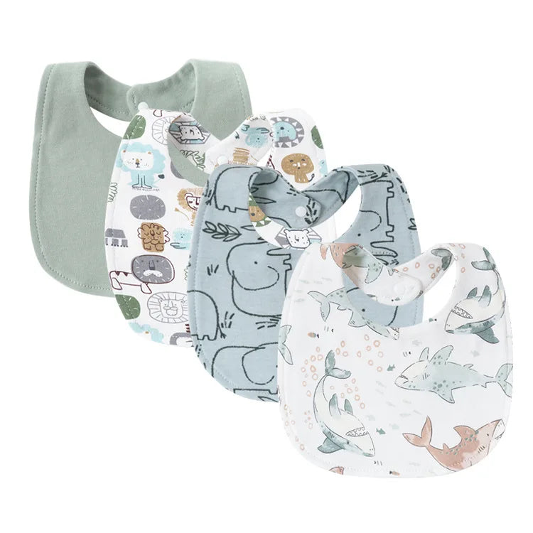 4Pcs Cartoon Baby Bib
