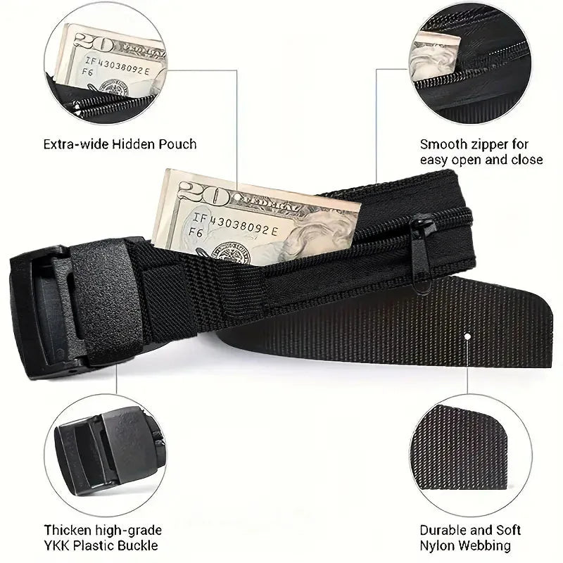 Men's secure anti-theft belt wallet