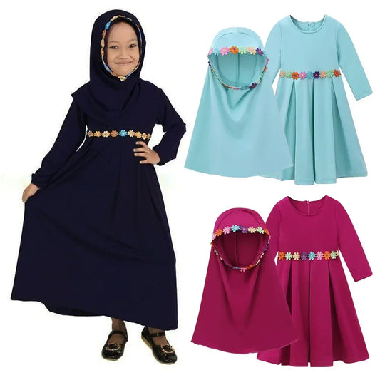 Girls Hijab Abaya 2 Piece Eid Sets