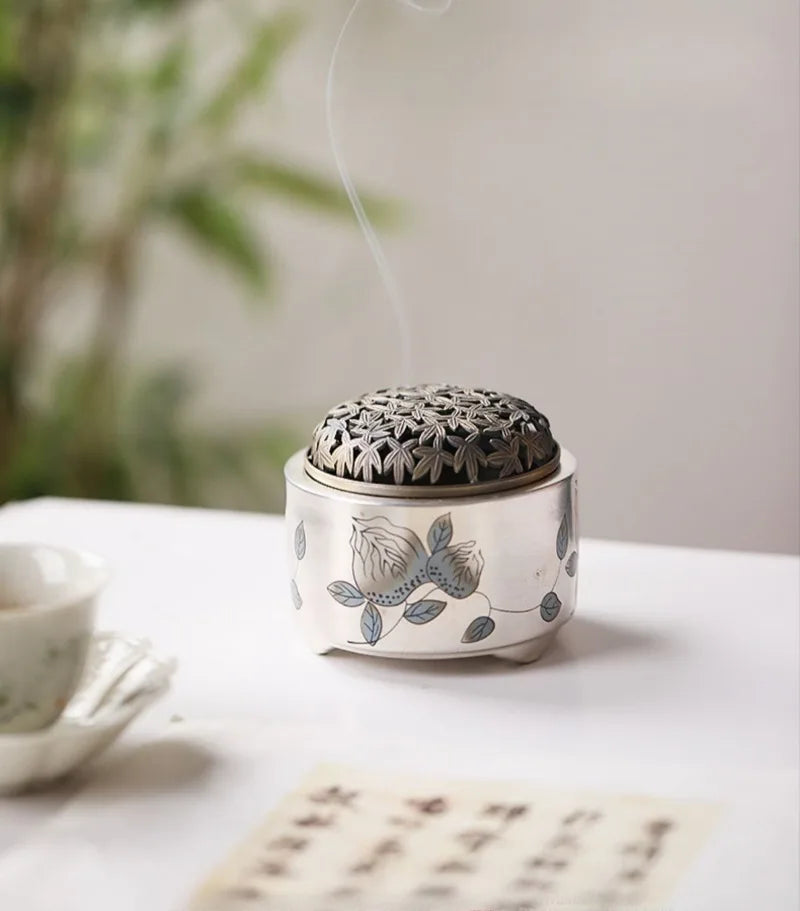 Silver-plated Ceramic Incense Burner