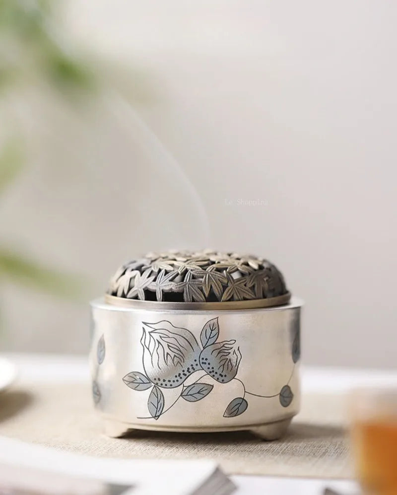 Silver-plated Ceramic Incense Burner