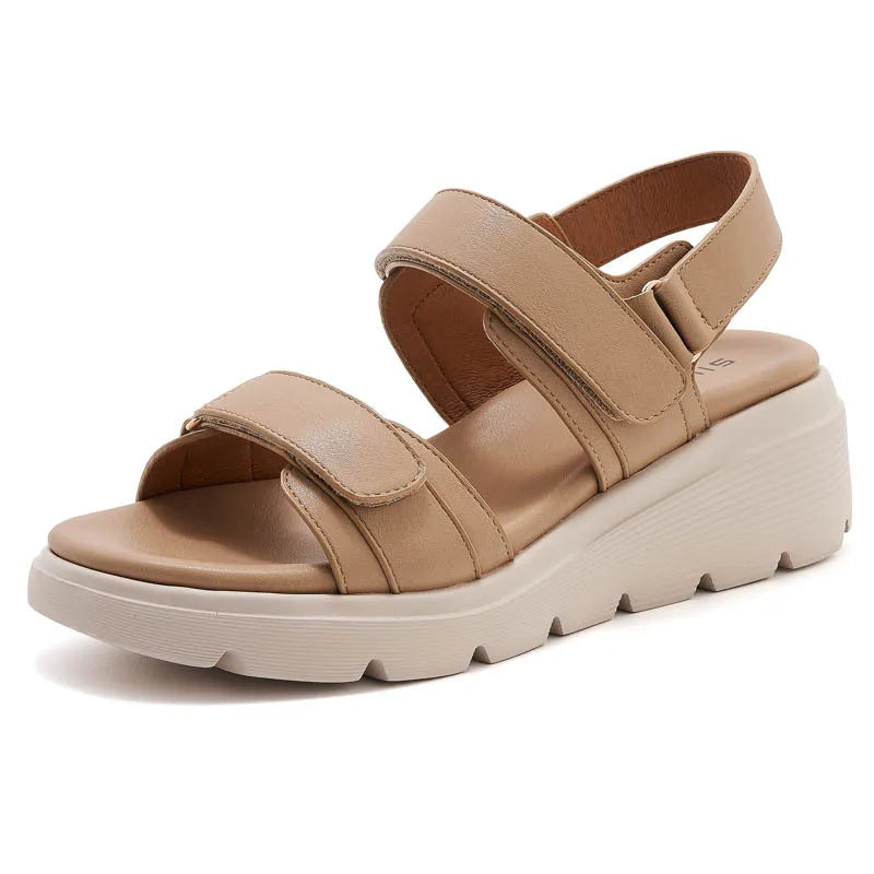 Women's Leather Summer Heel Sandals Casual