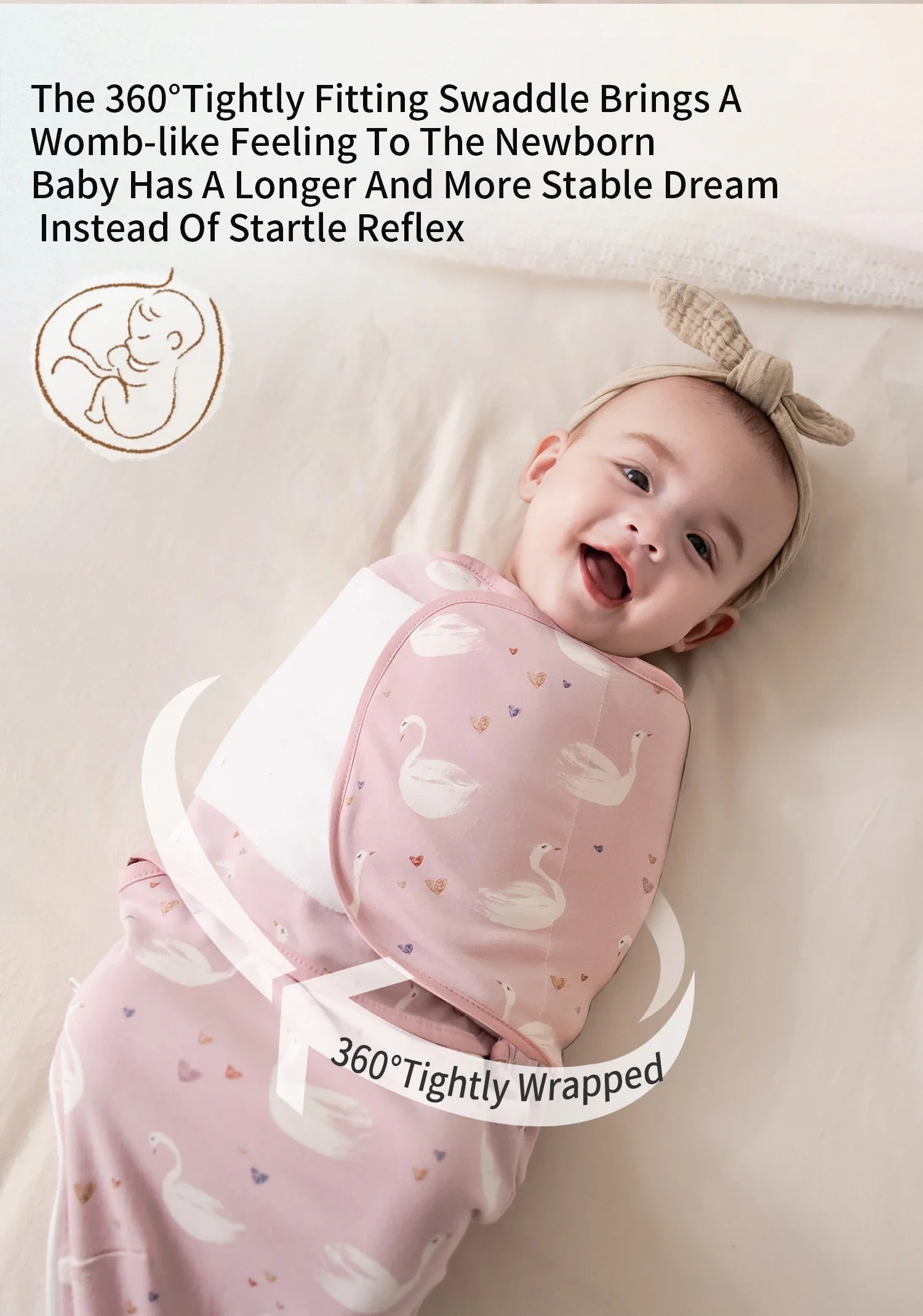 INSULAR Baby Cotton Swaddling Cloth.