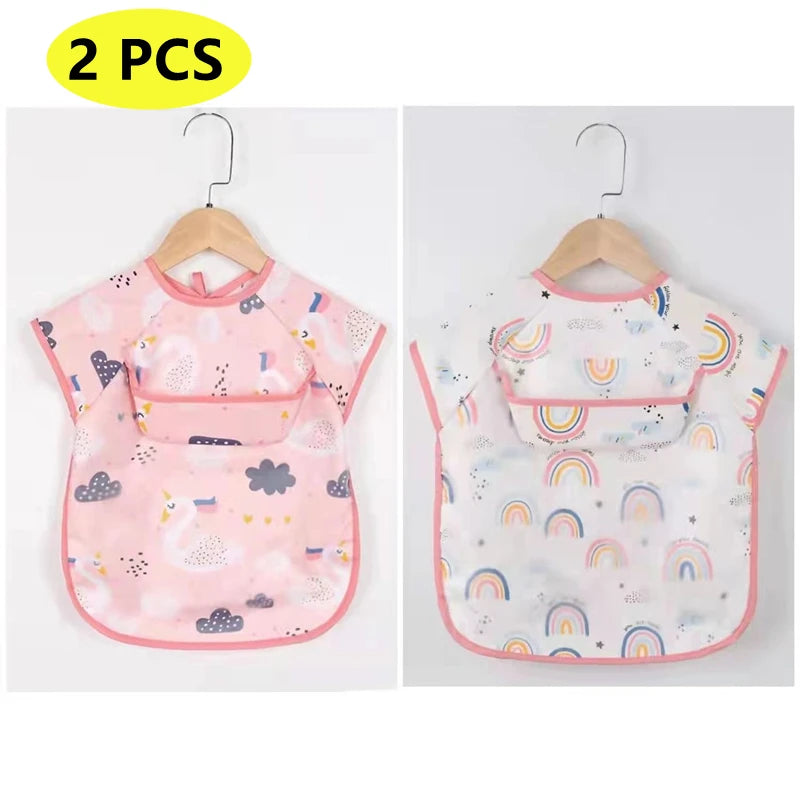Baby & Toddler Waterproof Feeding Bib Apron  (long sleeves)