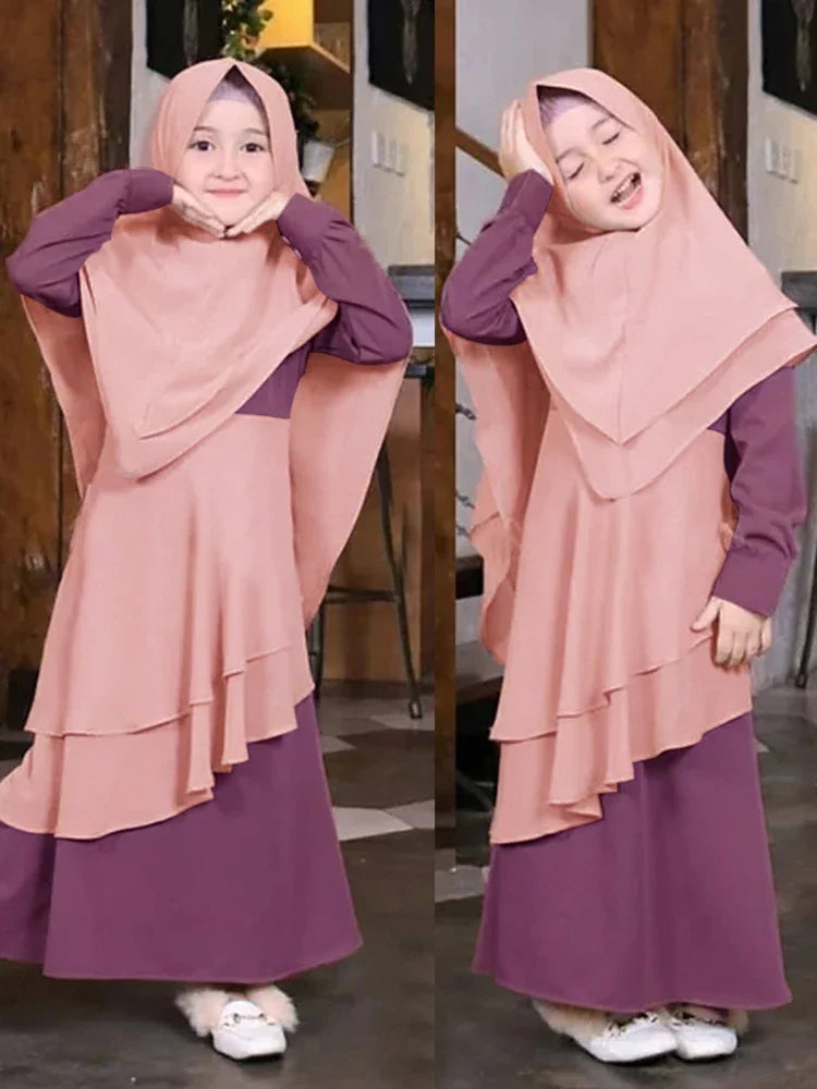 2Pcs Abaya Sets for Girls