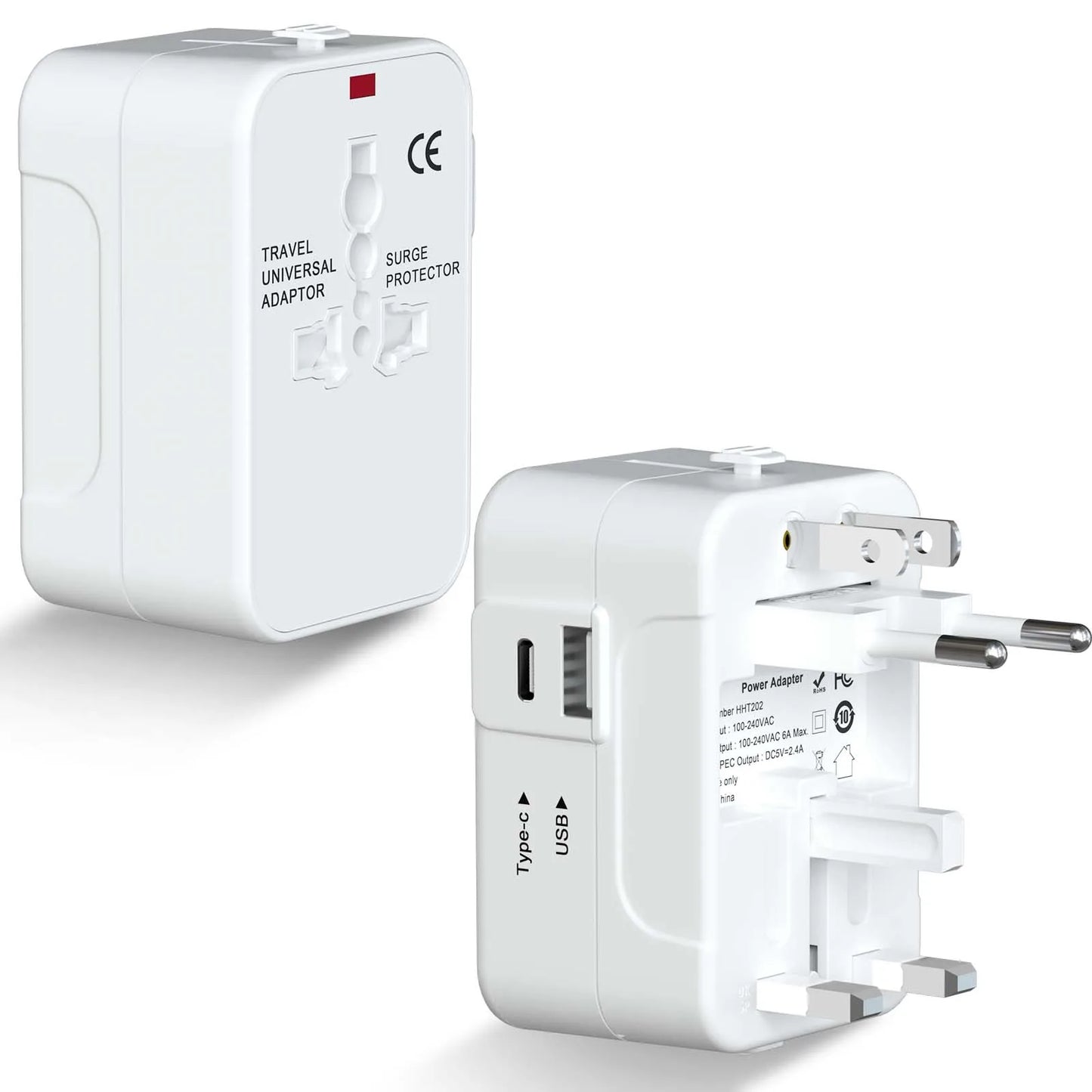 Universal Travel Adapter, International All-in-One Travel Plug Adapter 2.4A. Hajj.