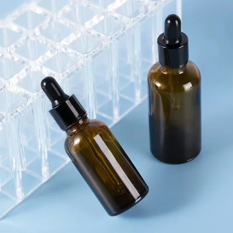 15/30/50ml Essential Oil Glass Aromatherapy Liquid Brown Drop Empty Dropper Bottle