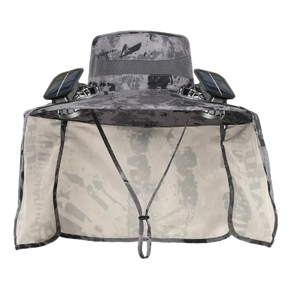 Hat With Dual Powered Solar Fan
