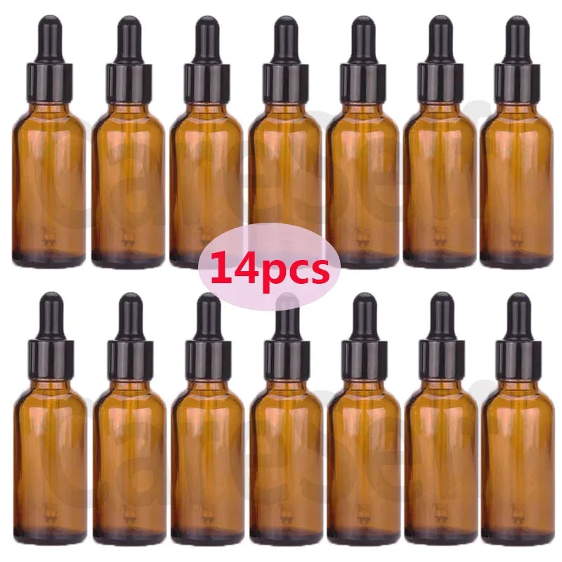 15/30/50ml Essential Oil Glass Aromatherapy Liquid Brown Drop Empty Dropper Bottle